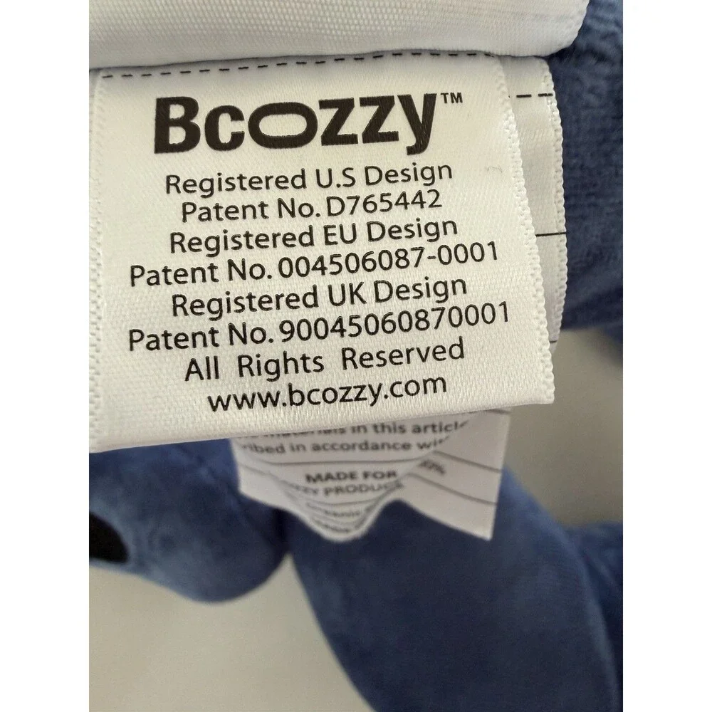 BCOZZY 8-12 Y/O Kids Travel Neck Pillow for Car & Airplane, navy blue (medium)